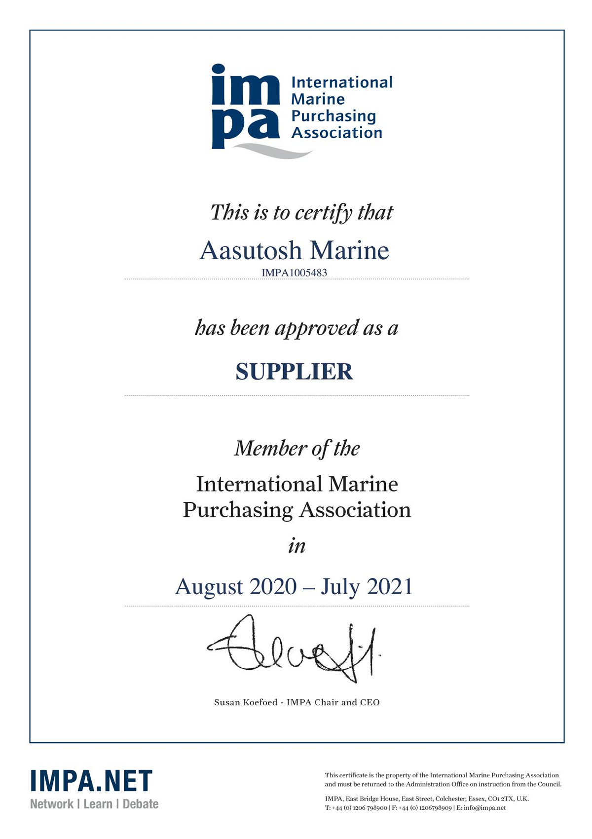 Certification