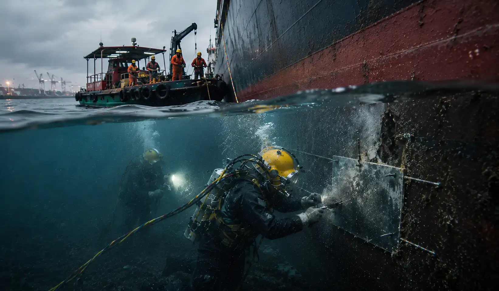 under water ship repair